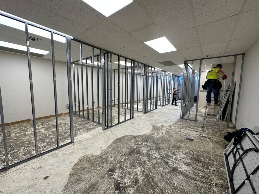 picture of a a long island new york commercial property being remodeled and updated into an office